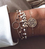 Bohemian Gold Tassel Bracelets For Women Summer Shell Clear Crystal Stone Luxury Jewelry - SJB-DIAMOND ELITES