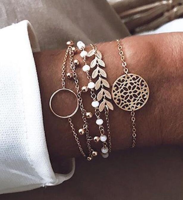 Bohemian Gold Tassel Bracelets For Women Summer Shell Clear Crystal Stone Luxury Jewelry - SJB-DIAMOND ELITES