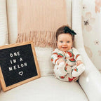 Newborn Toddler Watermelon Print Romper With Long Sleeve Wrapped Foot Jumpsuit For Babies