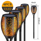 33/96 LED Solar Stainless Steel Torch Lamp For Yard Garden Pathway Doorway Courtyard - SJB-DIAMOND ELITES