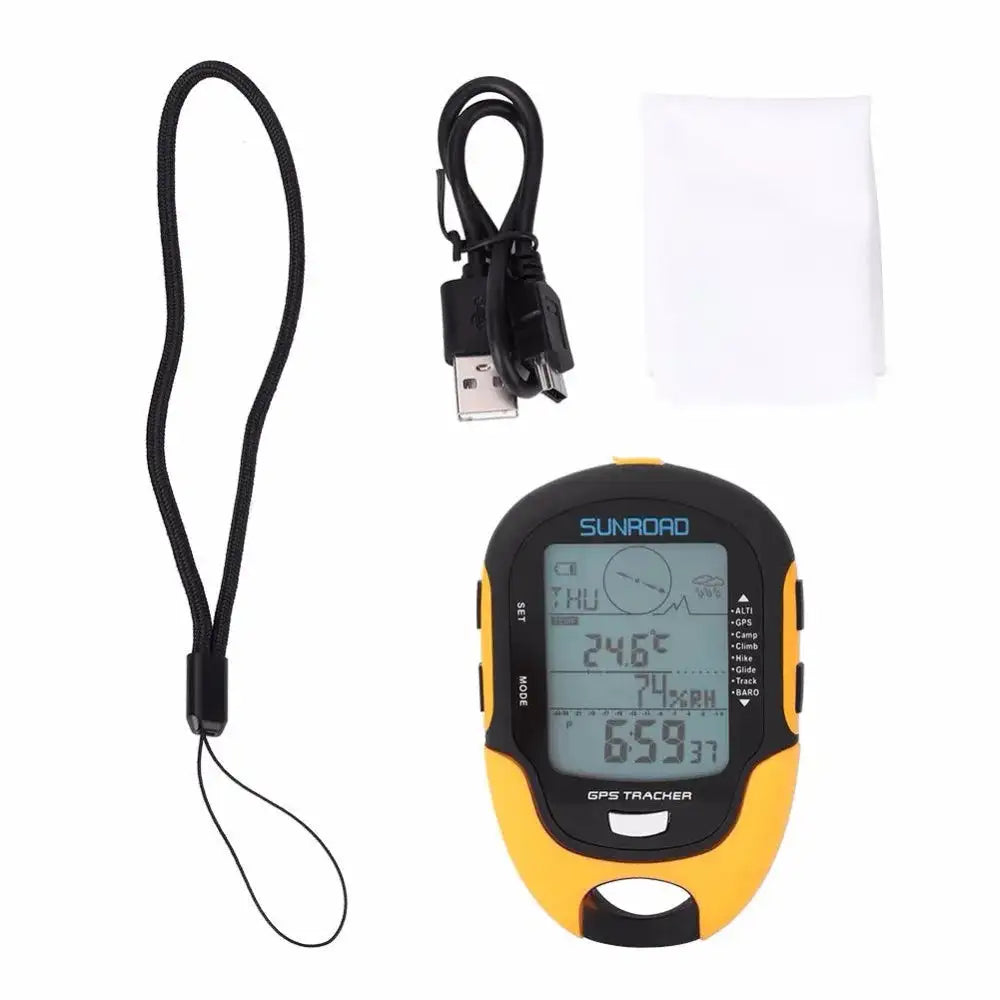 SUNROAD FR510 Handheld GPS Navigation Receiver Portable Handheld Digital Altimeter Barometer Compass Camping Hiking Tool
