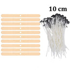 Smokeless Candle Wicks 2.6-20cm Pre-Waxed Cotton Core Wicks with Metal Sustainer Tabs DIY Handmade Candle Making Tools