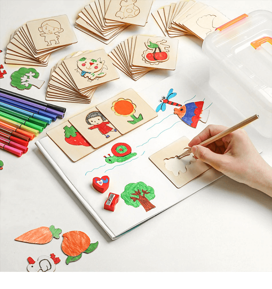 100Pcs Baby Toys Drawing Toys Coloring Board Children Creative Doodles Early Learning Education Toy Boy Girl Learn Drawing Tools - SJB-DIAMOND ELITES