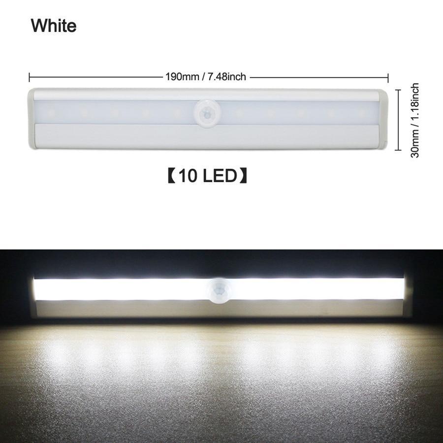STEVVEX 6/10 LEDs PIR  with Motion Sensor Light for Cupboard, Wardrobe, Bed Lamp LED Under Cabinet Night Light For Closet Stairs Kitchen and multifunctional - SJB-DIAMOND ELITES