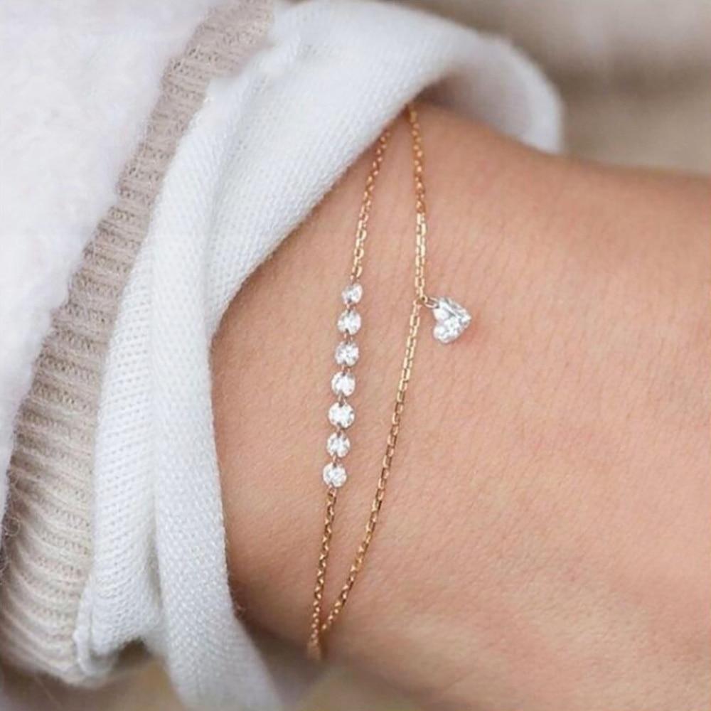 Fashion Bohemia Leaf Round Knot Cuff Bangle Gold Chain Charm Bracelet  for Women Simple Geometric Bracelets Luxury Jewelry - SJB-DIAMOND ELITES