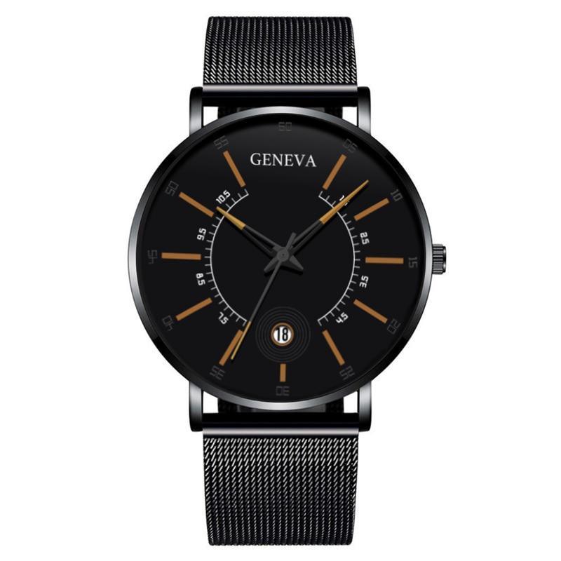 Men Watches Luxury Fashion Mens Business Watch Ultra Thin Stainless Steel Mesh Belt Quartz Wrist Watch For Men's and Boys - SJB-DIAMOND ELITES