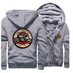 2023 Winter Men Thick Sweatshirt Full Throttle Cafe Racer Rockabilly Biker Zipper Jacket Fleece Warm Mens Thicken Hoodies