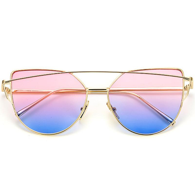 NEW  Stevvex Designer Cat eye Sunglasses For Women and Ladies in Vintage Metal Reflective Glasse Mirror Retro Oculos De Sol Gafas Style With UV 400 Protection - SJB-DIAMOND ELITES