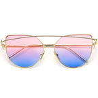 NEW  Stevvex Designer Cat eye Sunglasses For Women and Ladies in Vintage Metal Reflective Glasse Mirror Retro Oculos De Sol Gafas Style With UV 400 Protection - SJB-DIAMOND ELITES