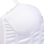 Sexy Straps Halter Overbust Corset Lingerie Top Wedding Black/White Cotton with Cup Body shaper Hot Corset Bustier Underwear