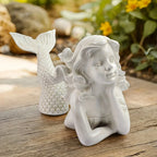 Resin Mermaid Statue Garden, Angel Themed Floor Installation Sculpture