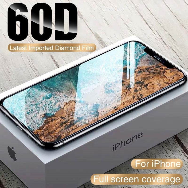 60D Full Cover Protective Glass On For iPhone 12 11 13 14 Pro Max XR Screen Protector For iPhone 11 12 13 14 Tempered Glass film Stevvex