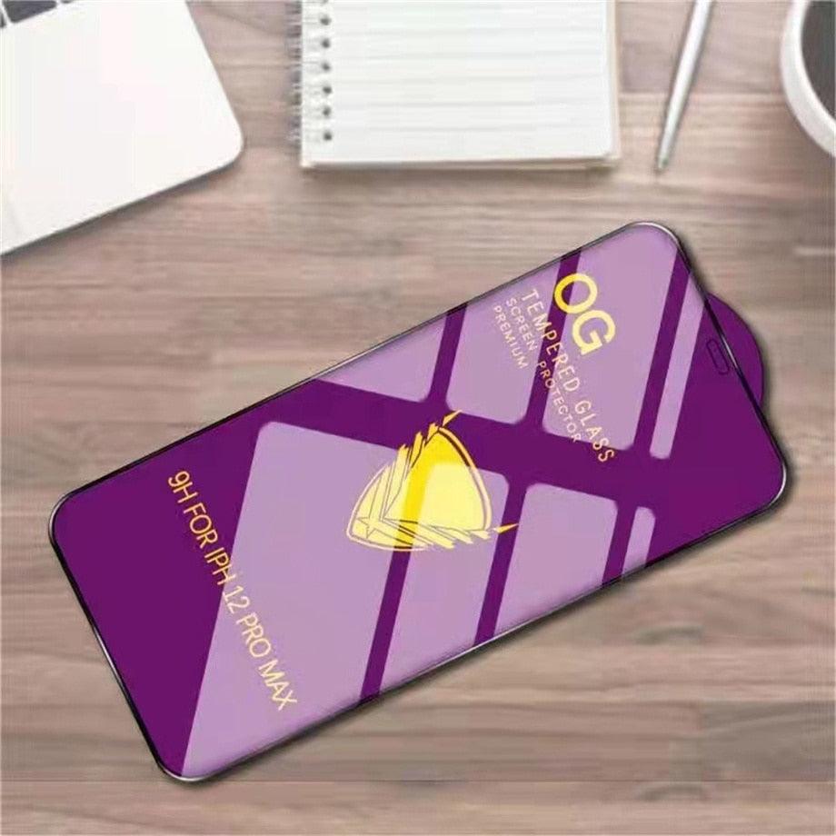 3PCS Tempered Glass OG Screen Protector for iPhone 14 13 12 11 Pro XS Max X XR Full Glue Cover Big Curved 7 8 Full Coverage Screen Protector iPhone Glass Screen Protector Stevvex