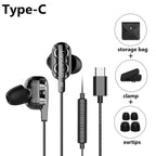 STEVVEX Wired Earphone Headphones with Microphone Dual Driver Phone Earphones Type C Ear phones - SJB-DIAMOND ELITES