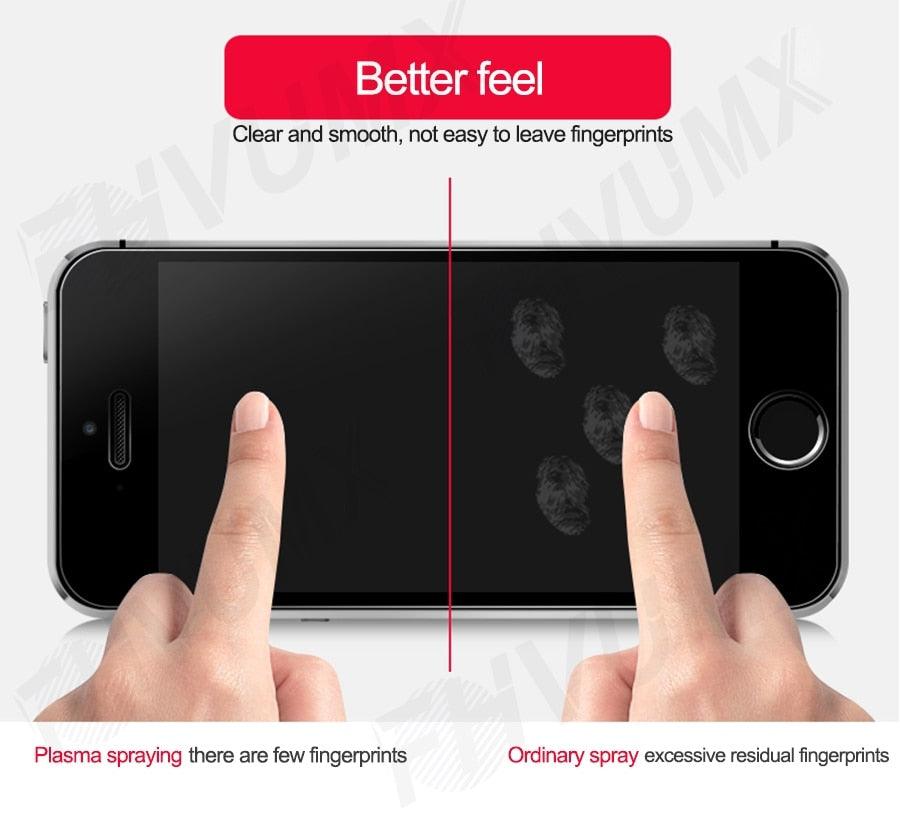 100D Transparent Tempered Glass For iPhone 7 8 6 6S Plus Glass Screen Protector On iPhone 5 5C 5S SE 2020 Glass Protective Film Tempered Glass Screen Protector Stevvex