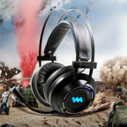 Modern Gaming Headset with Mic LED Light Deep Bass Game Stereo Earphones Headphones for PC PS4 (Black) - SJB-DIAMOND ELITES
