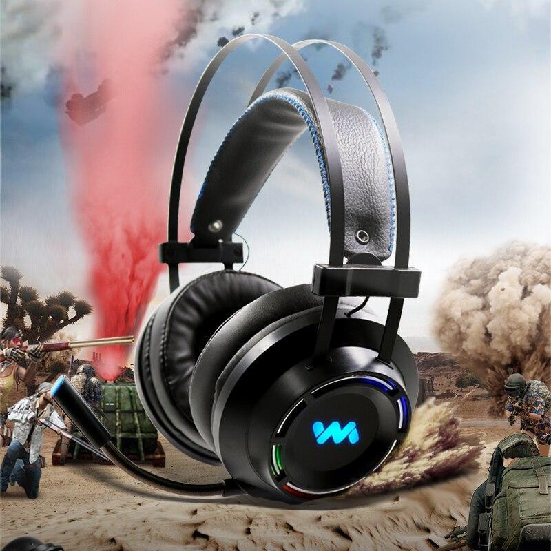 Modern Gaming Headset with Mic LED Light Deep Bass Game Stereo Earphones Headphones for PC PS4 (Black) - SJB-DIAMOND ELITES