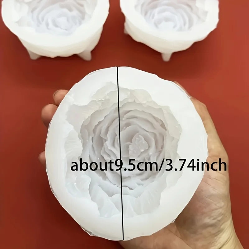 Peony Candle Silicone Mold 3D Peony Shape DIY Scented Candle Mold for Family Wedding Party Decoration