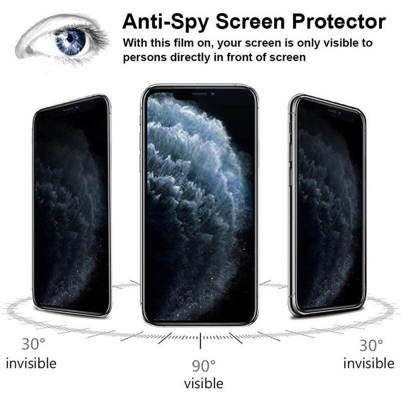 2Pcs Privacy Screen Protectors for iPhone 13 12 11 Pro XS Max 12Mini XR SE2020 Anti-spy Tempered Glass for iPhone 6S 7 8 Plus Screen Protector Tempered Glass Anti Spy Privacy Glass Screen Protector For iPhone Stevvex