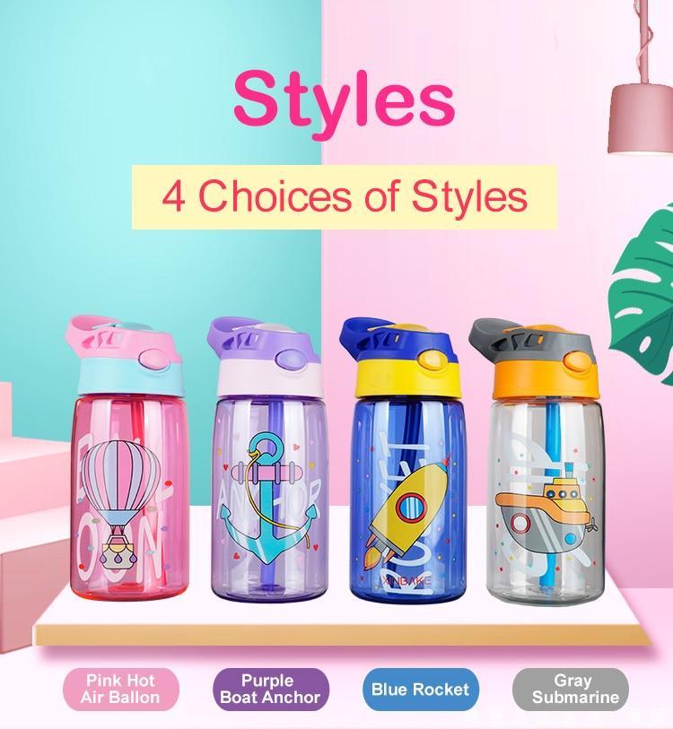 Kids Cartoon Leakproof Creative Baby Feeding Water Cup With Straws For Children Bright Colors Durable Kid Bottles Stevvex