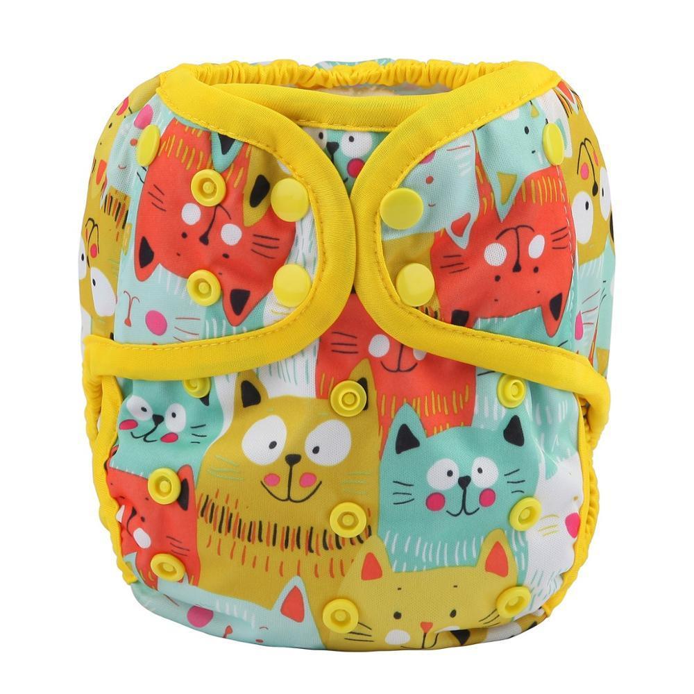 Baby Girl Pink One Size Cloth Diaper Cover Comfortable Nappy With Double Gusset Cartoon Designs Baby Boys Diapers Stevvex