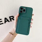 Soft Silicone Phone Case For iPhone 14 13 Pro Max 13Pro Silicone Soft Mobile Phone Case Wallet Card Holder Cover Slim Fit Thin Protective Soft Shock-Absorbing Wallet Case Stevvex