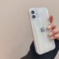 Transparent  Card Holder Silicone Case For iPhone 14 13 11 12 Pro Max Mini X S XR 8 7 Plus Lens Protection Cover Clear Protective Case with Card Slot Slim Drop Resistant Soft Bumper Cute Pocket Cover Stevvex