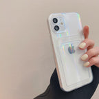 Transparent  Card Holder Silicone Case For iPhone 14 13 11 12 Pro Max Mini X S XR 8 7 Plus Lens Protection Cover Clear Protective Case with Card Slot Slim Drop Resistant Soft Bumper Cute Pocket Cover Stevvex