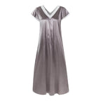 Women Summer Silk Sleepwear Short Sleeve V Neck Homewear Long Dress Nightgowns Sleepwear Sleep Tos Night Dress Underwear