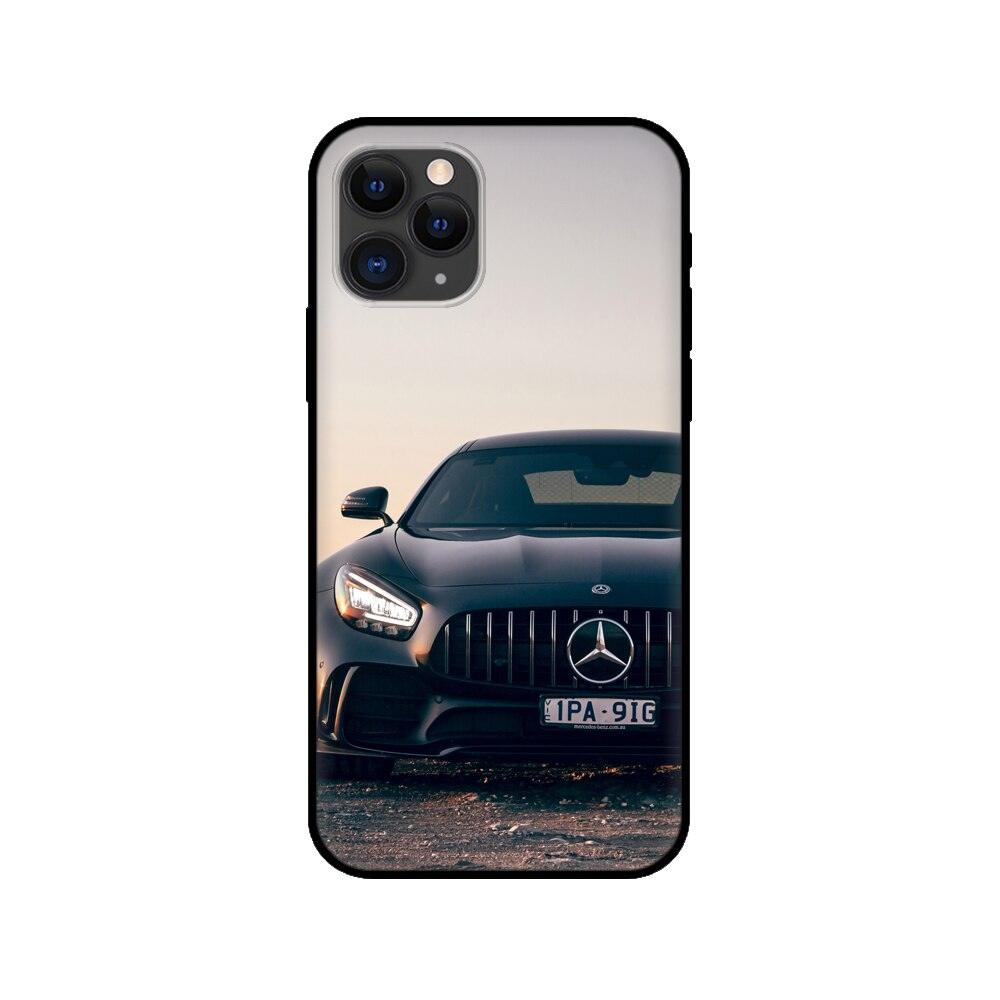 Black Case For Iphone  5 5s SE 2020 6 6s 7 8plus x 10 XR XS 11 12 13 Mini Pro MAX Silicon Cover Car Design Matte Black Silicone Back Cover For iPhone Stevvex