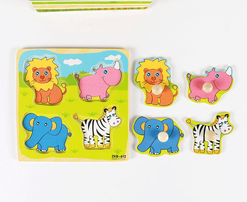 New Hand Grab Board Wooden Puzzle Toys for Children Cartoon Animal Fruit  Kids Baby Early Educational Learning Toy - SJB-DIAMOND ELITES