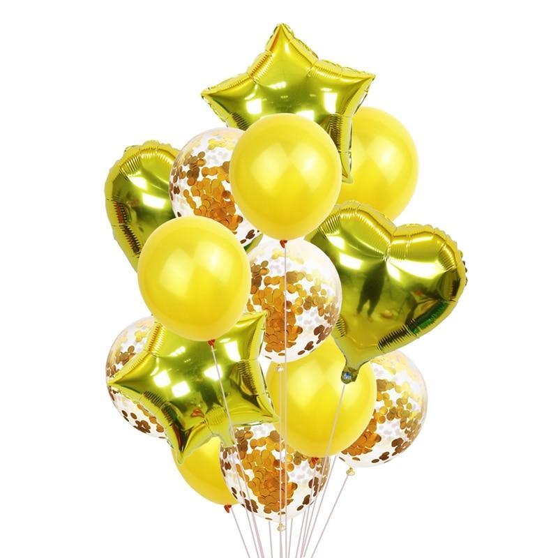 14Pcs Multi Confetti Balloons For Happy Birthday Party Balloons In Several Luxury Variant Helium Ballons For Celebrations for Boy Girls and  Babies party - SJB-DIAMOND ELITES