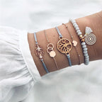 Modern Fashion New Luxury Different Style Elegant Elephant Tree Of Life Tassel Chain Bracelet Sets For Women Jewelry Trend Sets For Her - SJB-DIAMOND ELITES