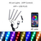 Lights LED Car Strip Lights with Two-Line Waterproof Design RGB LED Strip Light With USB Wireless Remote Music Control Multiple Modes For Auto Car