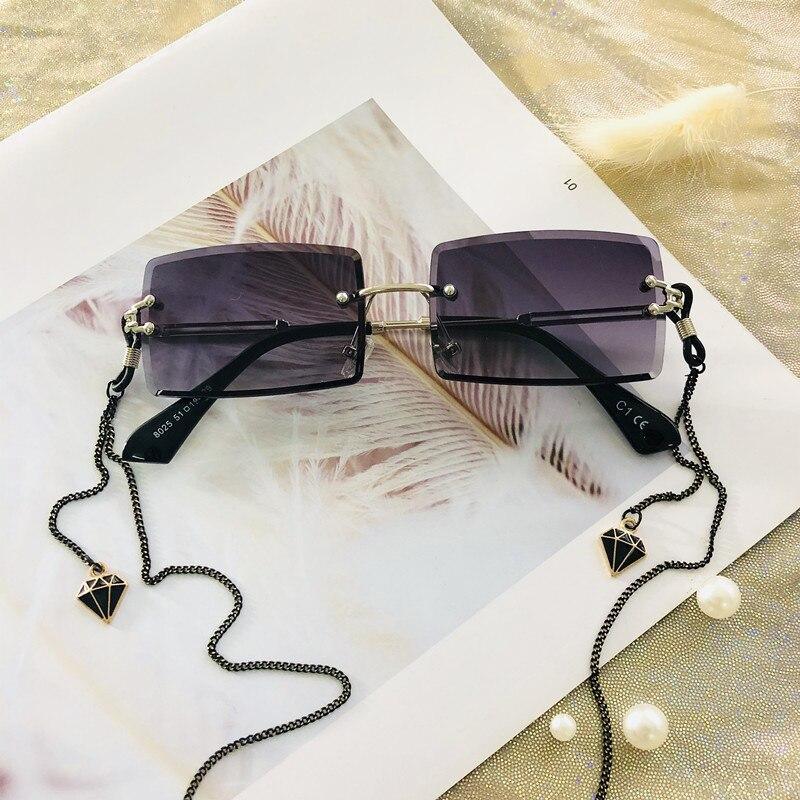 Fashion Rimless  Women Trendy Small Rectangle Sunglasses With High Quality metal frame And UV400 Protection - SJB-DIAMOND ELITES