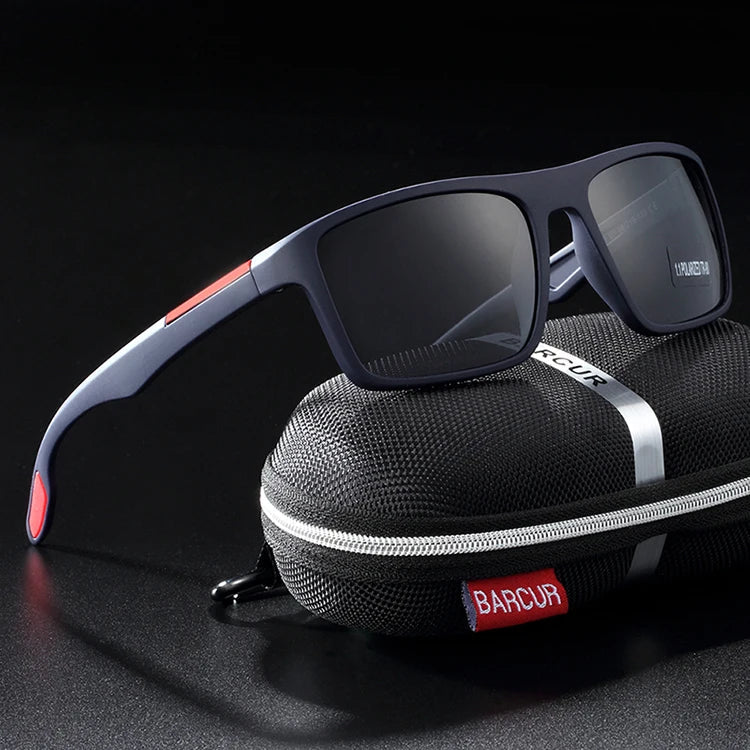BARCURTR90 Ultralight Polarized Sunglasses for Men Vintage Square Eyewear with UV400 Protection for Summer Stevvex