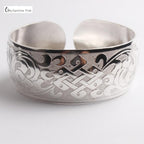 Big Elegant Luxury Amazing Classic Fashion Flower Metal Tibetan Indian Silver Vintage Retro Fashion Cuff Bracelet Bangle For Woman With Details of Animals - SJB-DIAMOND ELITES