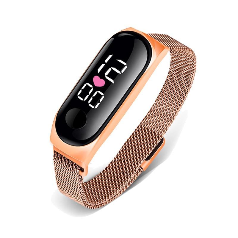 STEVVEX Men's Business Electronic Watch Simple Luxury Steel Belt Folding Buckle Sports Digital Watch For Men and woman - SJB-DIAMOND ELITES
