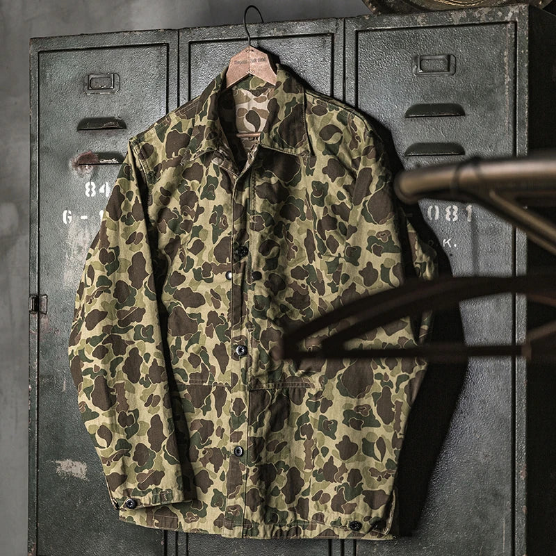 Bronson Mfg USMC P-44 Duck Hunter Camo Jacket Vintage Men's HBT WW2 Reproduction Pi-Mart