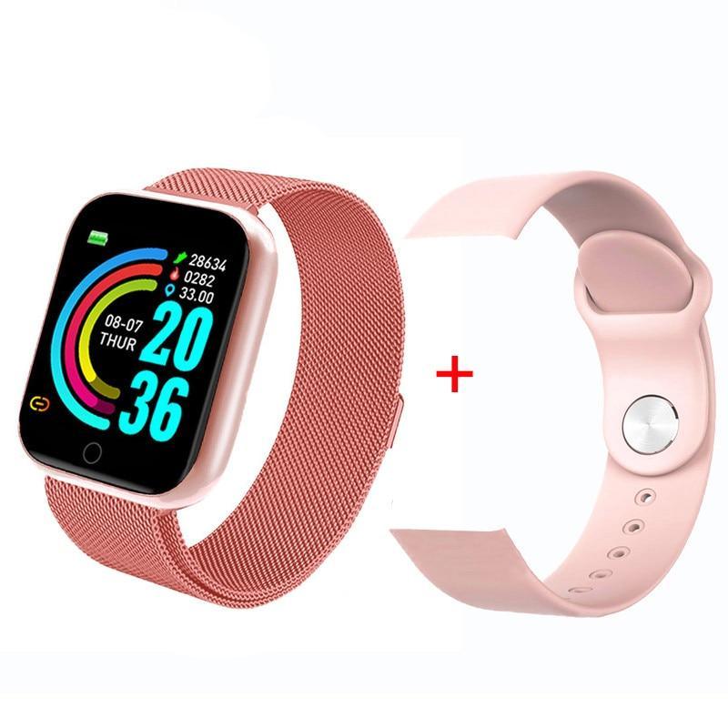Luxury NEW Fashion Style Stainless Steel Smart Watch For Women and Men Electronics Sport Wrist Watch For Android IOS Square Smartwatch Smart - SJB-DIAMOND ELITES