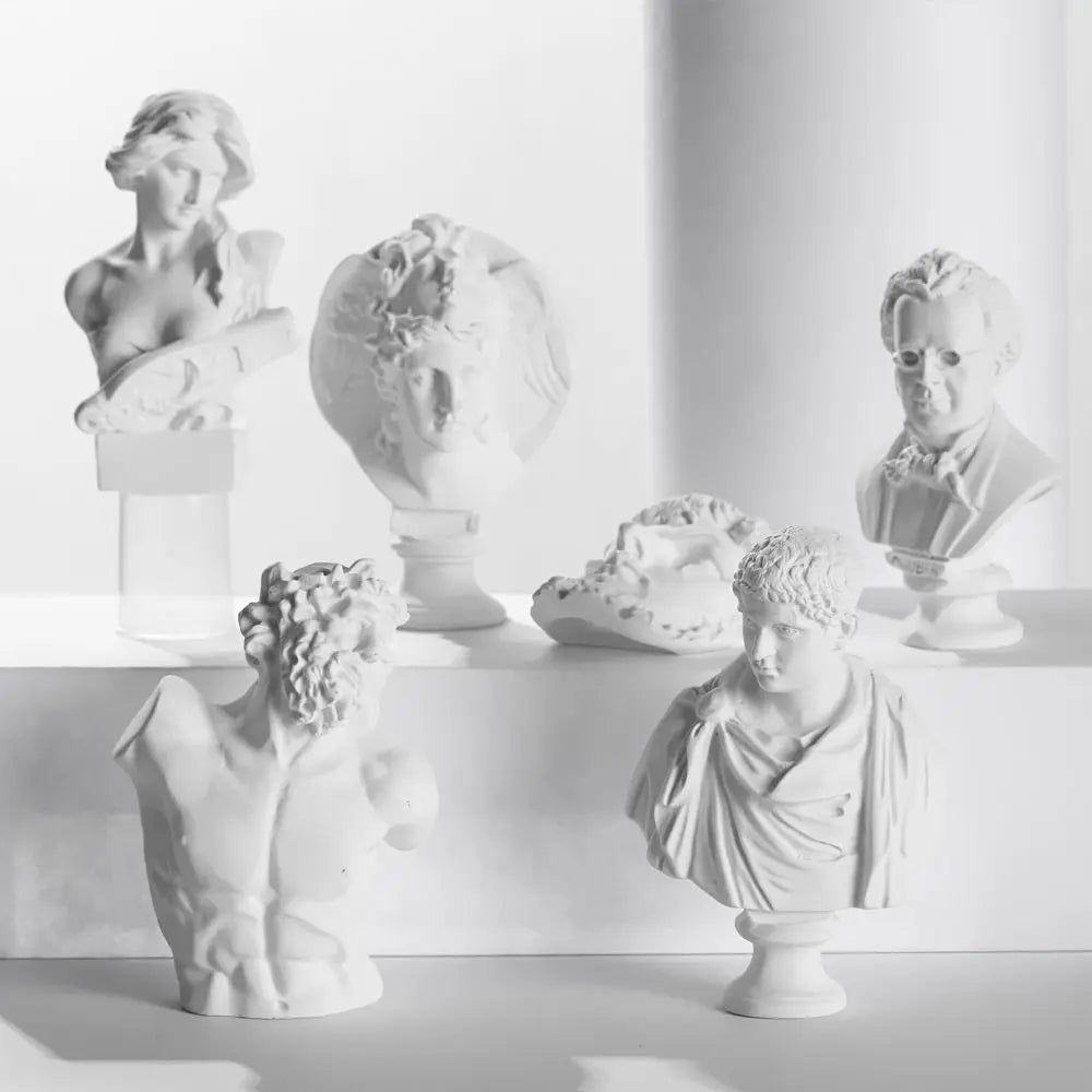 Mini Plaster Statue Greek Mythology Celebrities Famous Sculpture Figurine Drawing Practice Gypsum Bust Portraits Lootquake LLC