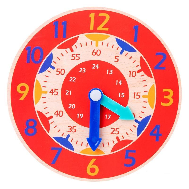 Children Montessori Wooden Clock Toys Hour Minute Second Cognition Colorful Clocks Toys for Kids Early Preschool Teaching Aids - SJB-DIAMOND ELITES