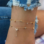 Luxury Bohemian Star Shell Ankle Bracelet Foot Jewelry Brecelet Simple Shell Anklets for Women Summer Style - SJB-DIAMOND ELITES