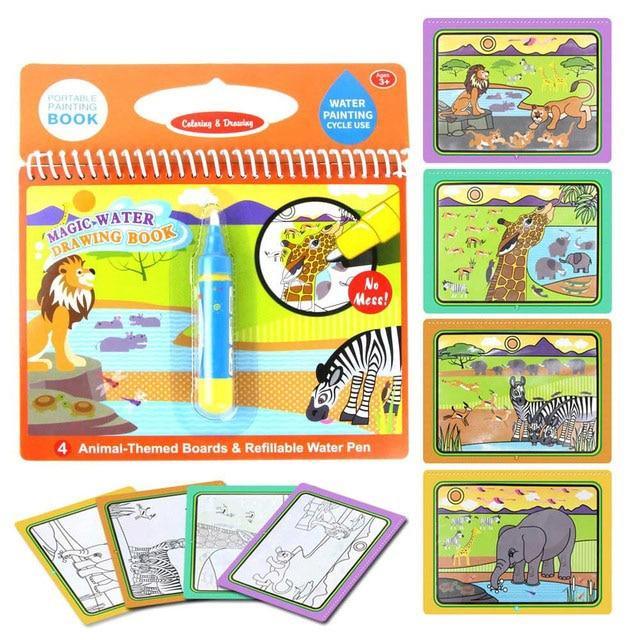 Reusable Magic Water Drawing Book With Pen Coloring Painting Book Drawing Board Juguetes Education Learning Toys for Children - SJB-DIAMOND ELITES