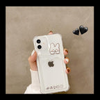 Cute Bear Cartoon Rabbit Shockproof Phone Case For iPhone 11 12 13 14 Pro Funny Soft Wallet Cover Cute Bear Design Soft Slim Card Slot Case Aesthetic Card Holder Case Stevvex