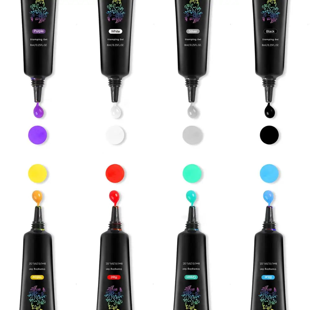 8 Colors Nail Art Stamping Gel Polish For Nail Art DIY- 8ml Stamp Print Oil UV Gel Vanish Soak Off Varnish New 2021 Manicure Gel Lootquake LLC