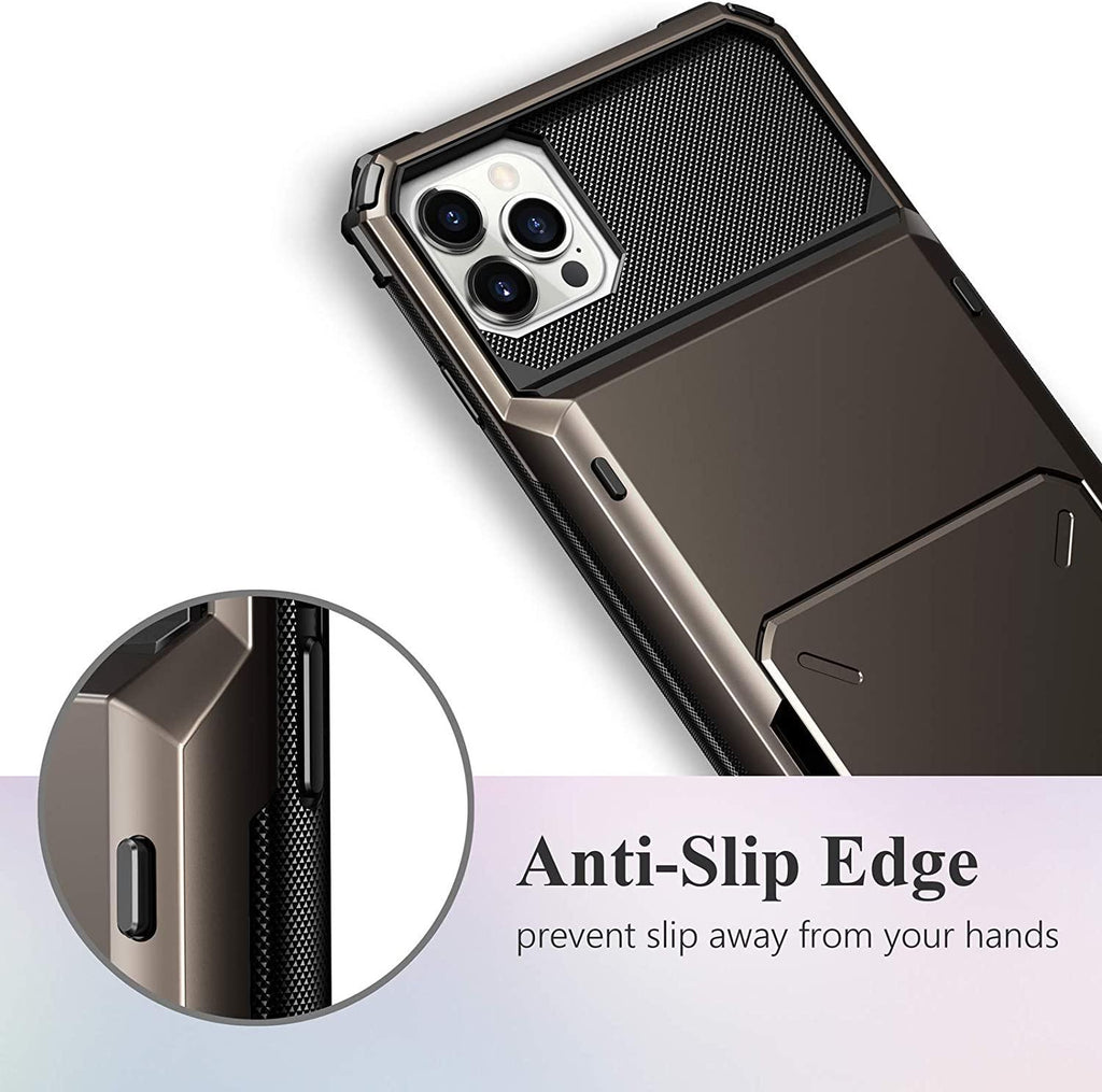 Blue Men Card Holder Hidden Pocket Phone Case Dual Layer Bumper Armor Protective Cover For iPhone 14 13 Pro Max 13 Mini 13 Pro Card Slots Wallet Case Cover Slide Armor Wallet Card Slots Holder for iPhone 13 Stevvex