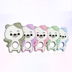 Silicone Bear Baby Teethers Silicone Beads Baby Pacifier Clips Teething Toys Clip Nipple Clasps For Baby Boys And Girls