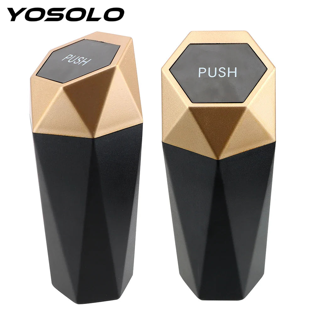 YOSOLO Mini Garbage Bin Trash Bin Car Trash Can for Car Home Bedroom Office Portable Car Dustbin with Lid Interior Accessories Lootquake LLC