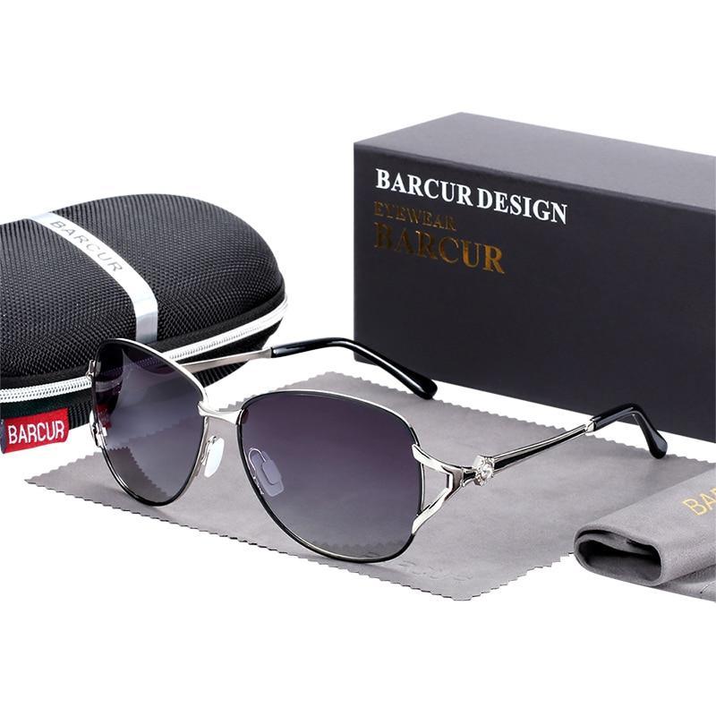 Elegant Women Gradient Luxury Polarized Sunglasses Luxury Round Eyewear With Metal High Quality Frame  lunette de soile - SJB-DIAMOND ELITES